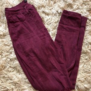Fashion nova ripped jeans -burgundy
